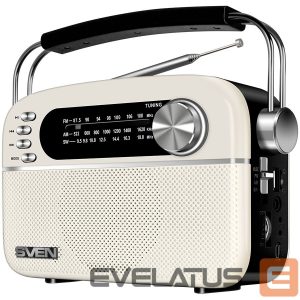 проводные колонки Sven  Speaker SVEN SRP-505, white (3W, Bluetooth, FM/AM/SW, USB, microSD, AUX, battery) 