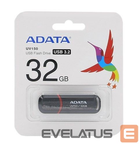 Флеш-накопитель ADATA MEMORY DRIVE FLASH USB3.1 32GB/BLACK AUV150-32G-RBK
