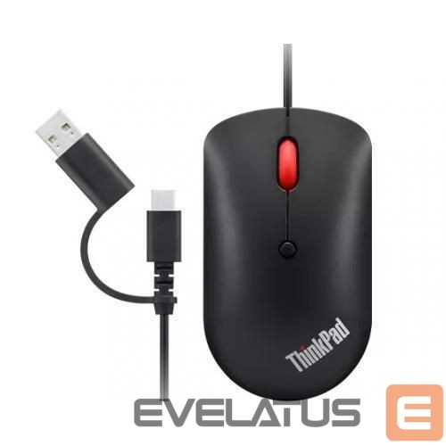 Компьютерная мышь Lenovo ThinkPad USB-C Wired Compact Mouse Raven black, USB-C