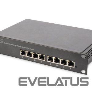 Сервер - Прочие аксессуары Digitus  8-port Gigabit Ethernet PoE switch DN-95317 10/100/1000 Mbps (RJ-45), Unmanaged, Rackmountable, Power supply type Internal, Ethernet LAN (RJ-45) ports 8 