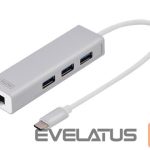 Другой аксессуар для компьютера Digitus  USB Type-C 3-Port Hub + Gigabit Ethernet 