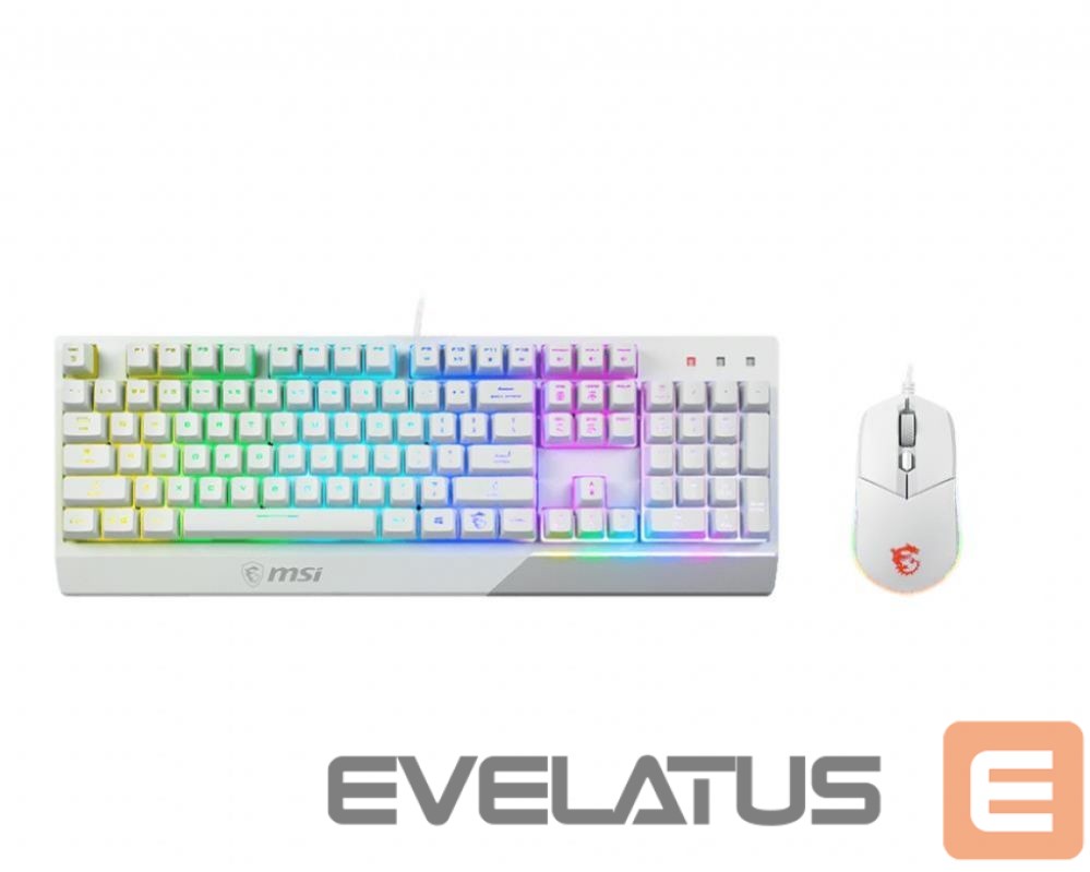 Компьютерная клавиатура MSI KEYBOARD +MOUSE/VIGOR GK30 COMBO WHITE US