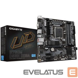 Материнская плата для процессоров Intel Gigabyte  Mainboard||Intel B760 Express|LGA1700|Micro-ATX|Memory DDR4|Memory slots 4|2xPCI-Express 3.0 1x|1xPCI-Express 4.0 16x|2xM.2|1x15pin D-sub|1xHDMI|2xDisplayPort|2xUSB 2.0|3xUSB 3.2|1xUSB-C|1xPS/2|1xRJ45|3xAudio port|B760MDS3HDDR4 