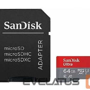 Карты памяти SANDISK BY WESTERN DIGITAL  MEMORY MICRO SDHC 64GB UHS-I/SDSQUAB-064G-GN6IA SANDISK 