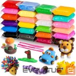 игрушки Kiddyz  24pcs Modelling Clay Set Soft Air-Dry & Non-Toxic Creative DIY Toy Multicolor 