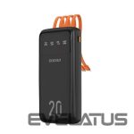 Внешний аккумулятор Dudao  capacious powerbank with 3 built-in cables 20000mAh USB Type C + micro USB + Lightning black (Dudao K6Pro +) Black