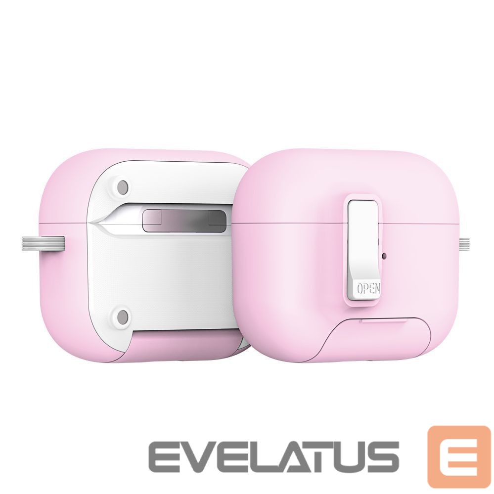 Чехол для наушников Dux Ducis Apple AirPods Pro 3 PECQ Series PC+TPU Cover with Hook White Pink