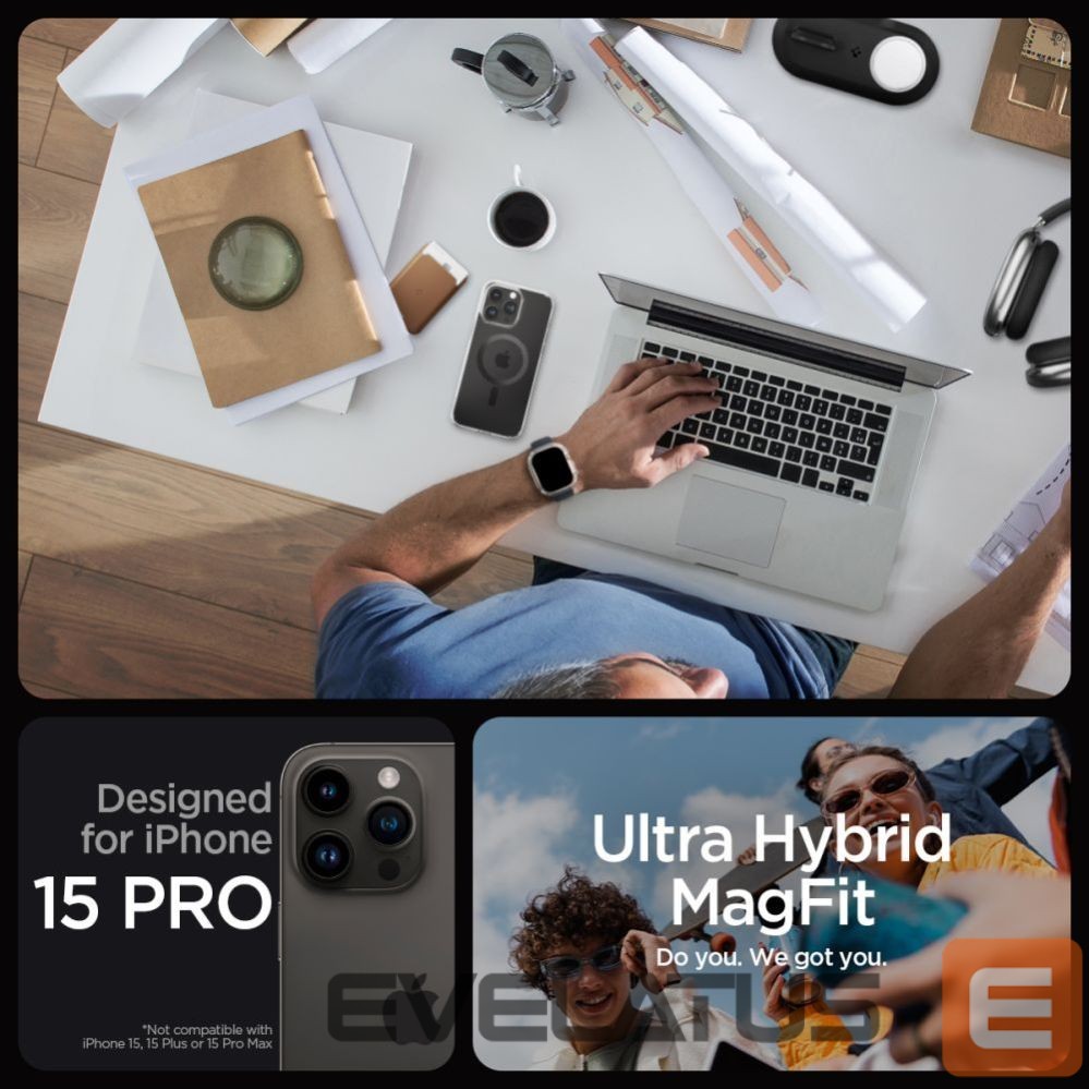 Другие товары Spigen Spigen Ultra Hybrid Mag Case with MagSafe for iPhone 15 Pro - Gray