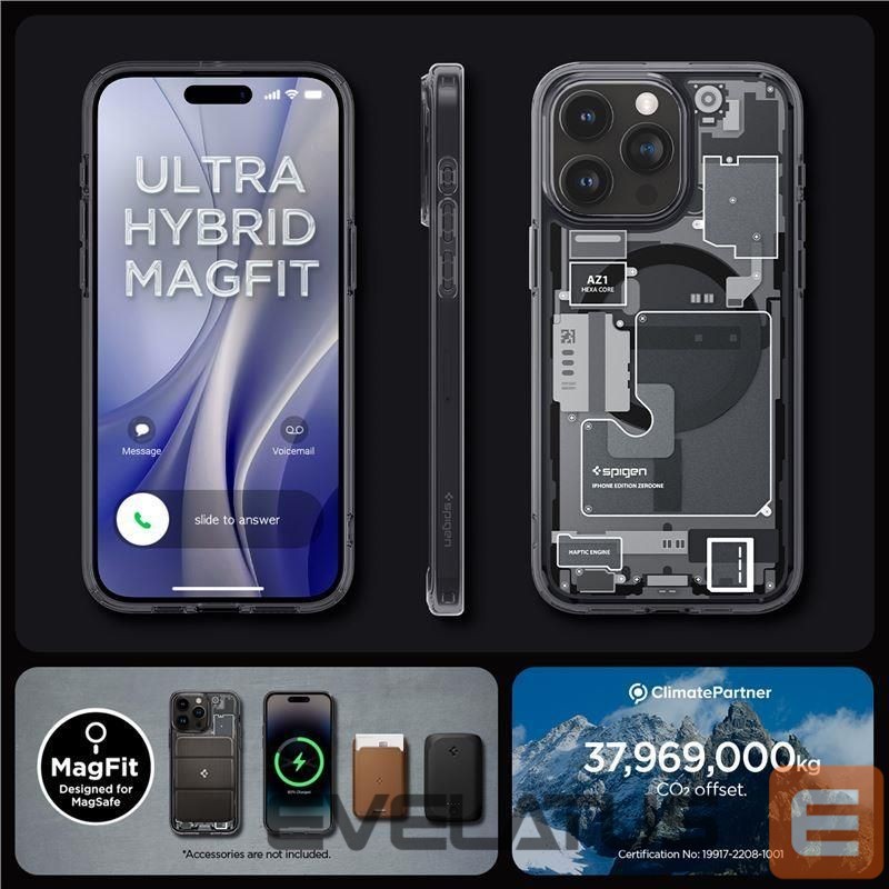 Другие товары Spigen Spigen Ultra Hybrid Mag Case with MagSafe for iPhone 15 Pro - Dark Gray (Zero One Pattern)