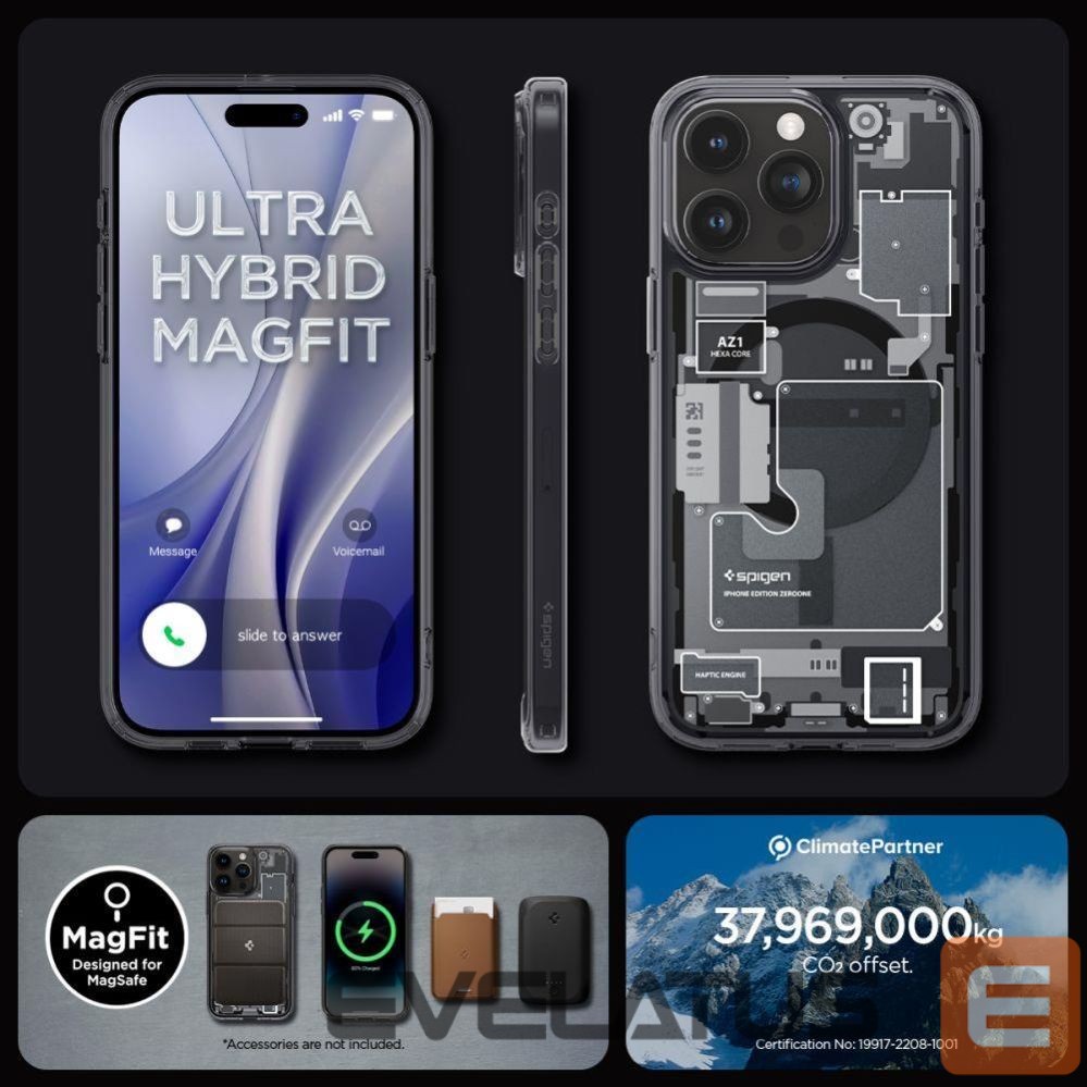 Другие товары Spigen Spigen Ultra Hybrid Mag Case with MagSafe for iPhone 15 Pro - Dark Gray (Zero One Pattern)