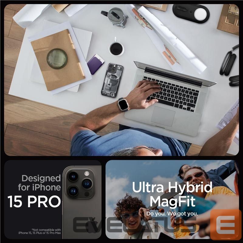 Другие товары Spigen Spigen Ultra Hybrid Mag Case with MagSafe for iPhone 15 Pro - Dark Gray (Zero One Pattern)