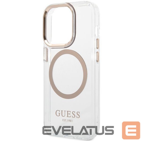 Другие товары Guess Guess Metal Outline Magsafe case for iPhone 15 / 14 / 13 - gold
