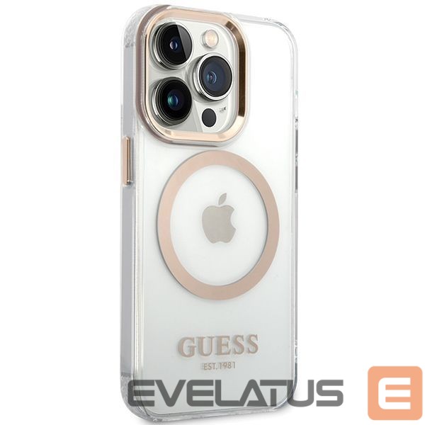 Другие товары Guess Guess Metal Outline Magsafe case for iPhone 15 / 14 / 13 - gold