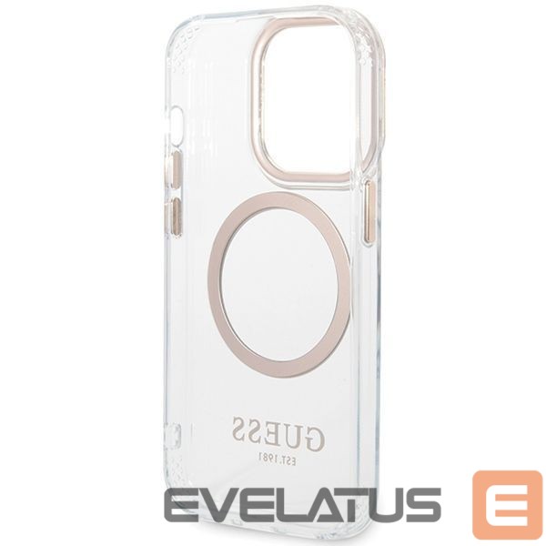 Другие товары Guess Guess Metal Outline Magsafe case for iPhone 15 / 14 / 13 - gold