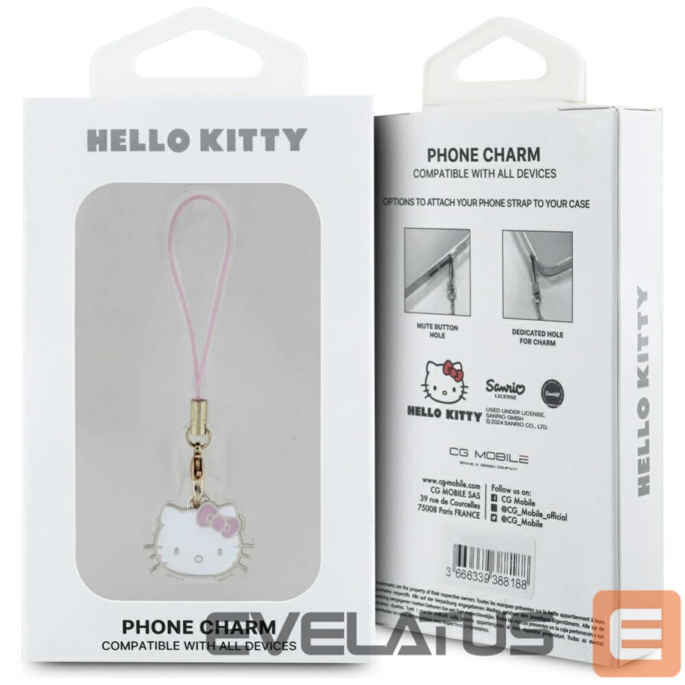 Другие товары Hello Kitty Hello Kitty Charm Kitty Head Pendant - Pink