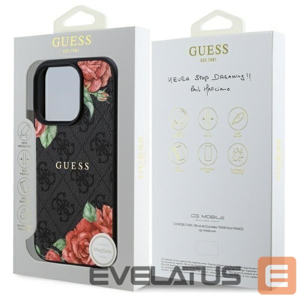 Другие товары Guess Guess GUHMP16XP4ROPEMCK iPhone 16 Pro Max 6.9" black/black hardcase 4G Flowers Print MagSafe