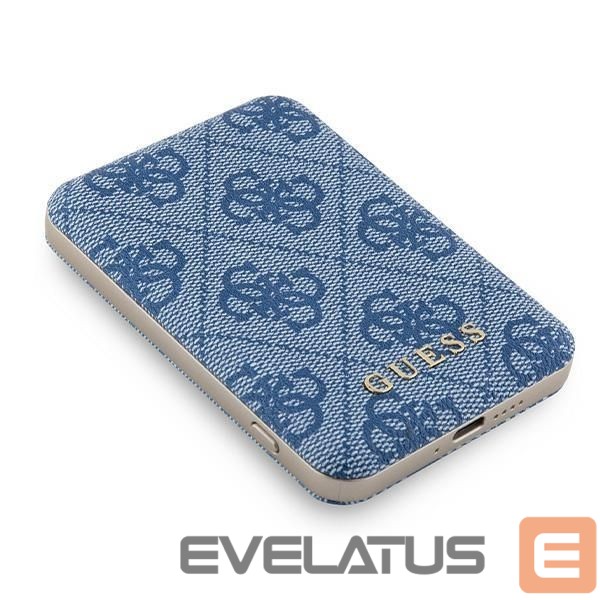 Другие товары Guess Guess Powerbank inductive 15W GUPB5FP4EMGB 5000mAh blue/blue 4G Leather Metal Logo MagSafe