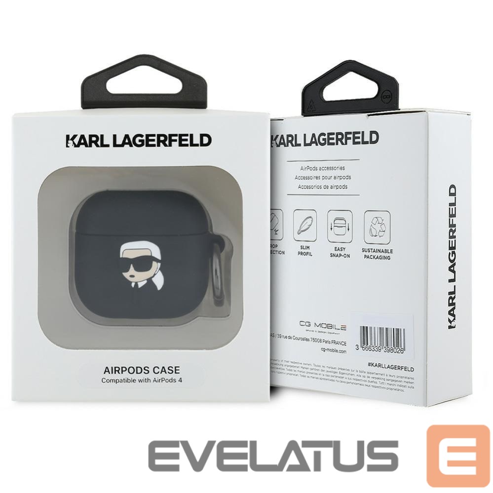 Другие товары Karl Lagerfeld Karl Lagerfeld Silicone Karl Head 3D Case for AirPods 4 - Black