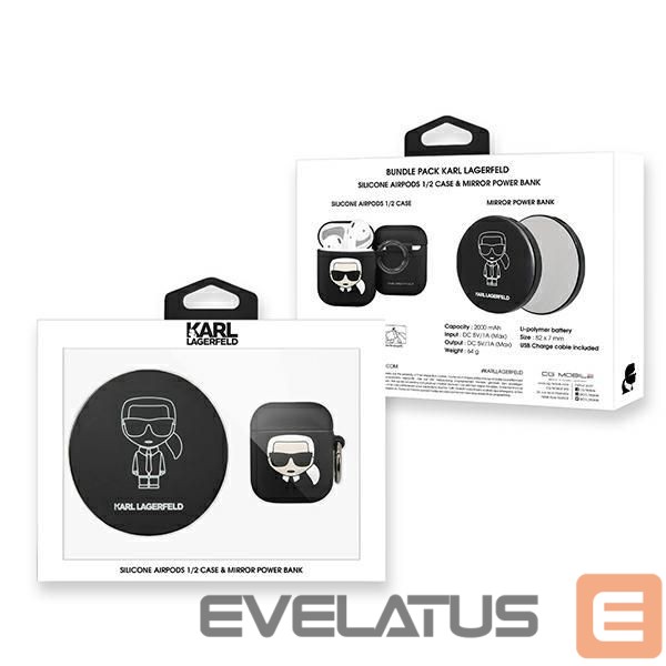 Другие товары Karl Lagerfeld Karl Lagerfeld Ikonik Case for AirPods + Powerbank - Black