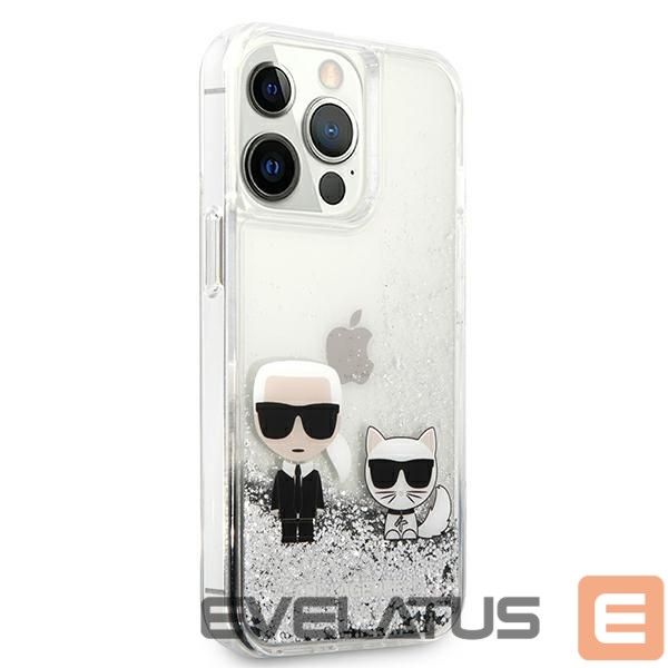 Другие товары Karl Lagerfeld Karl Lagerfeld Liquid Glitter Karl&Choupette case for iPhone 13 Pro / 13 6.1" - silver
