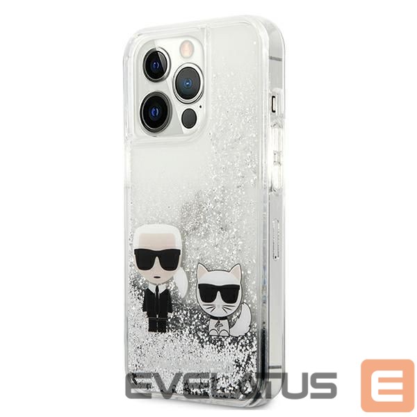 Другие товары Karl Lagerfeld Karl Lagerfeld Liquid Glitter Karl&Choupette case for iPhone 13 Pro / 13 6.1" - silver