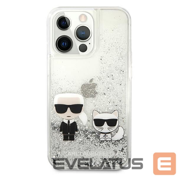Другие товары Karl Lagerfeld Karl Lagerfeld Liquid Glitter Karl&Choupette case for iPhone 13 Pro / 13 6.1" - silver