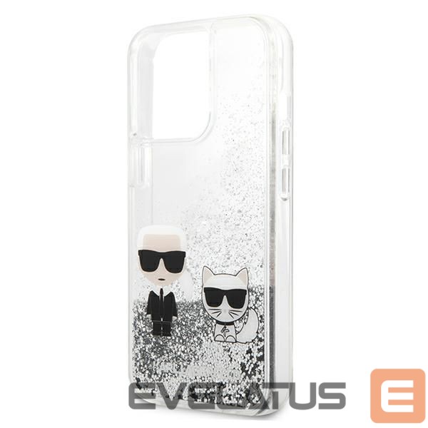 Другие товары Karl Lagerfeld Karl Lagerfeld Liquid Glitter Karl&Choupette case for iPhone 13 Pro / 13 6.1" - silver