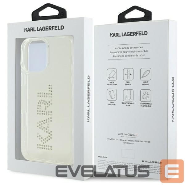 Другие товары Karl Lagerfeld Karl Lagerfeld KLHCP16XHKLSTDCT iPhone 16 Pro Max 6.9" Clear Hard Case IML Rhinestones Logo