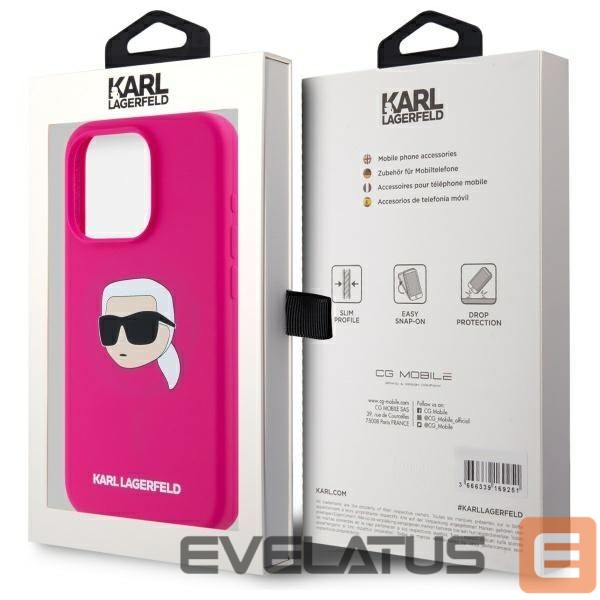 Другие товары Karl Lagerfeld Karl Lagerfeld KLHMP15LSKHPPPLF iPhone 15 Pro 6.1" fuchsia/fuschia hardcase Silicone Karl Head Print MagSafe