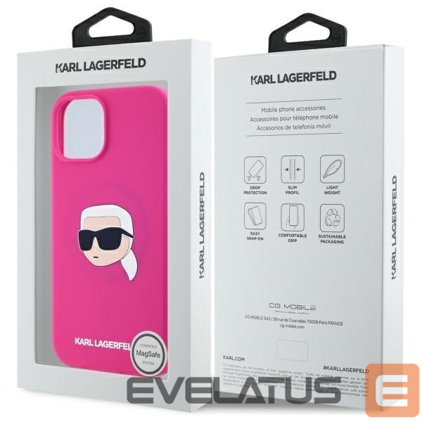 Другие товары Karl Lagerfeld Karl Lagerfeld KLHMP15SSKHPPLF iPhone 15 6.1" fuchsia/fuschia hardcase Silicone Karl Head Print MagSafe
