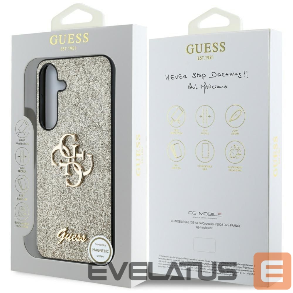Другие товары Guess Guess Fixed Glitter Big 4G Metal Logo case for Samsung Galaxy S25 gold