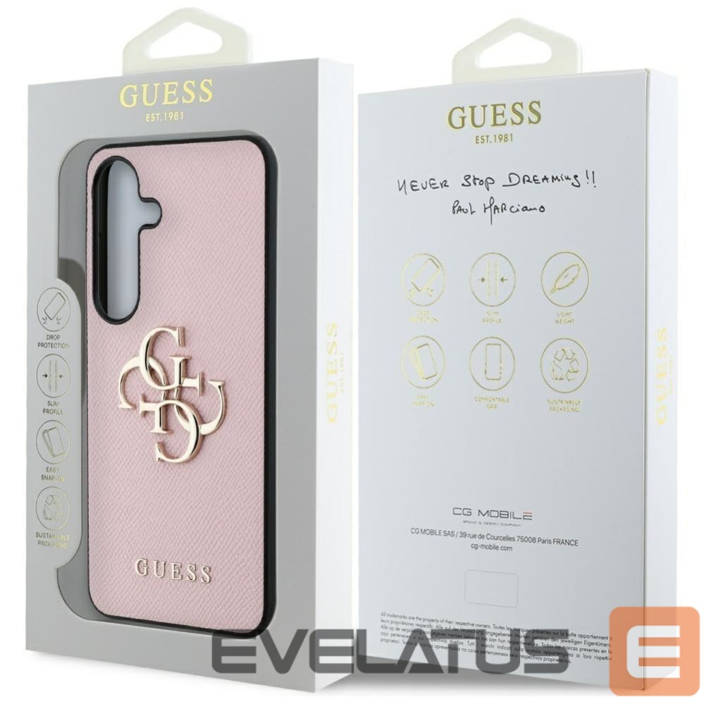 Другие товары Guess Guess Grained Big 4G Logo Small Classic Logo case for Samsung Galaxy S25 Plus pink