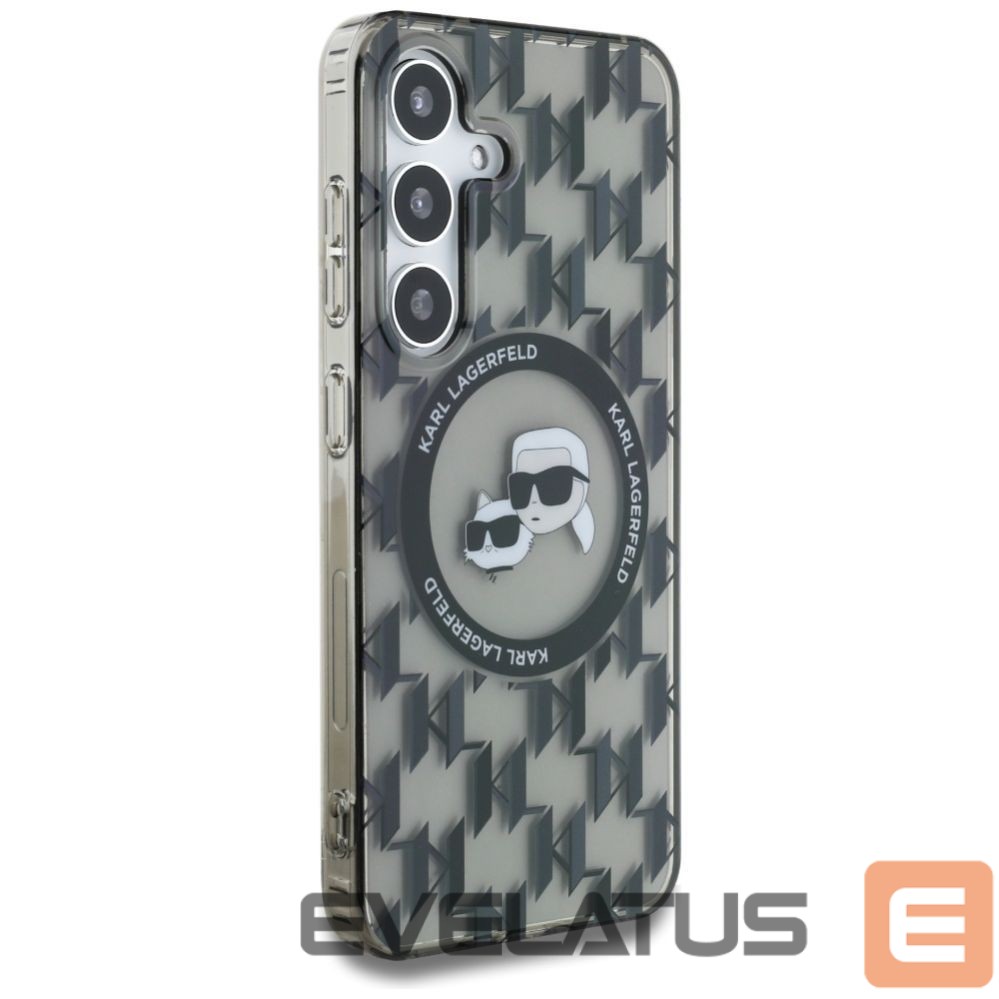 Другие товары Karl Lagerfeld Case Karl Lagerfeld Button Karl&Choupette Heads On KL Pattern MagSafe Samsung Galaxy S25 black