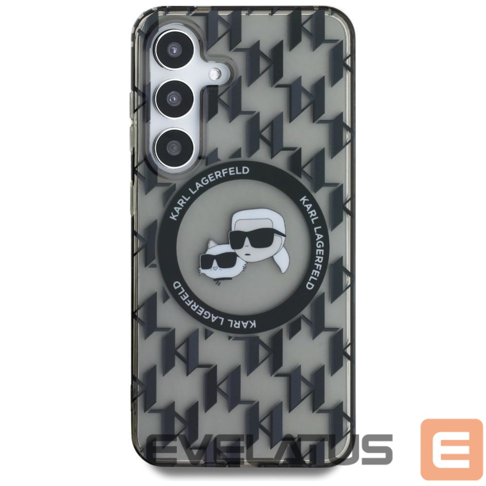Другие товары Karl Lagerfeld Case Karl Lagerfeld Button Karl&Choupette Heads On KL Pattern MagSafe Samsung Galaxy S25 black