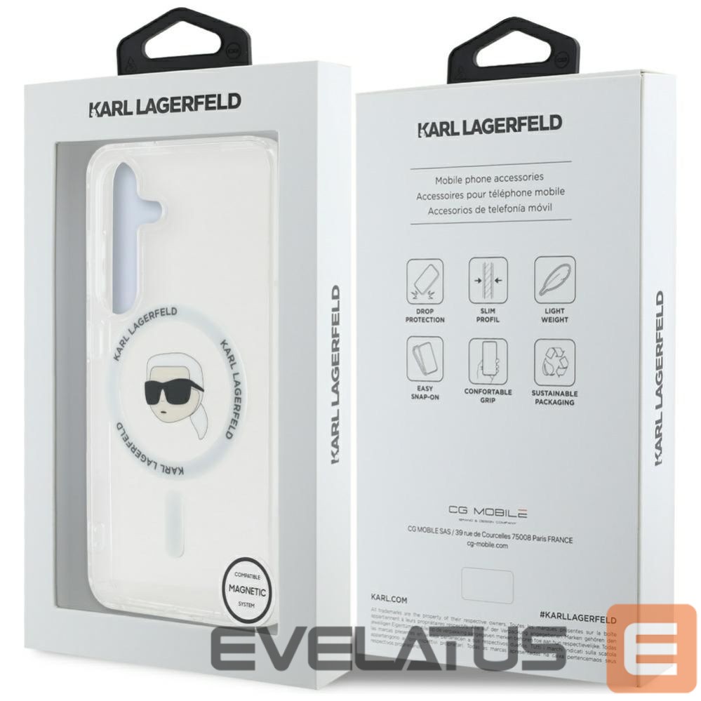 Другие товары Karl Lagerfeld Case Karl Lagerfeld Button Karl Head Printed Logo MagSafe Samsung Galaxy S25 white
