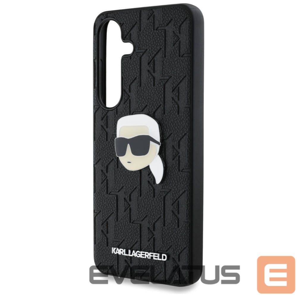 Другие товары Karl Lagerfeld Karl Lagerfeld Leather Monogram Pin Logo Karl Head Samsung Galaxy S25 Case Black