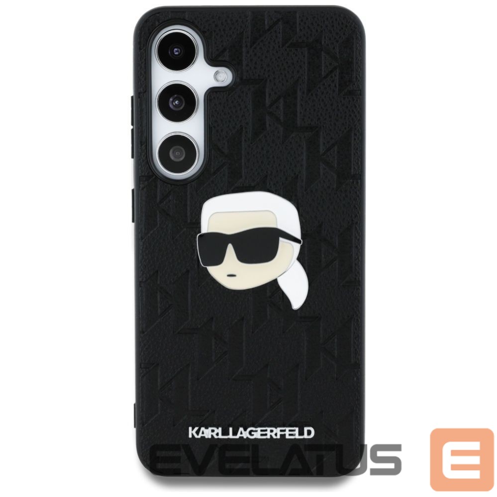 Другие товары Karl Lagerfeld Karl Lagerfeld Leather Monogram Pin Logo Karl Head Samsung Galaxy S25 Case Black
