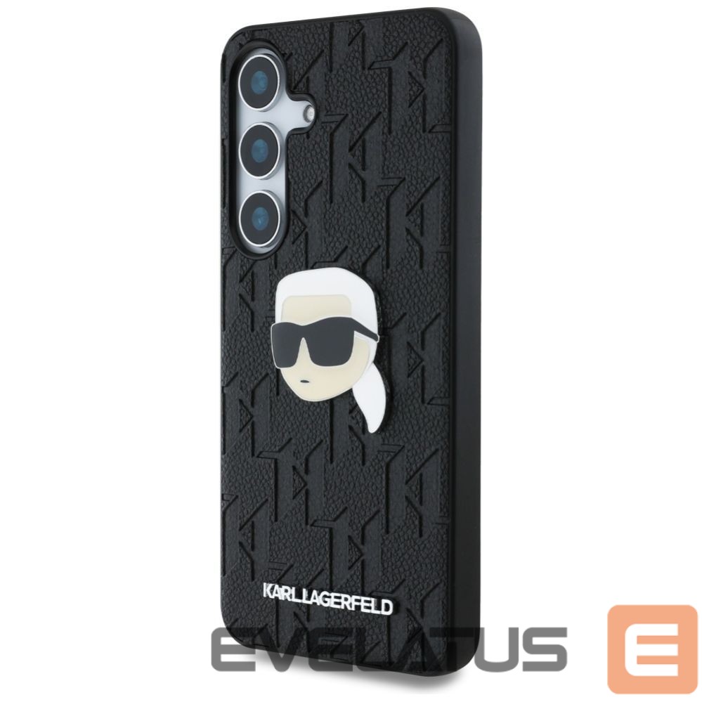 Другие товары Karl Lagerfeld Karl Lagerfeld Leather Monogram Pin Logo Karl Head Samsung Galaxy S25 Case Black