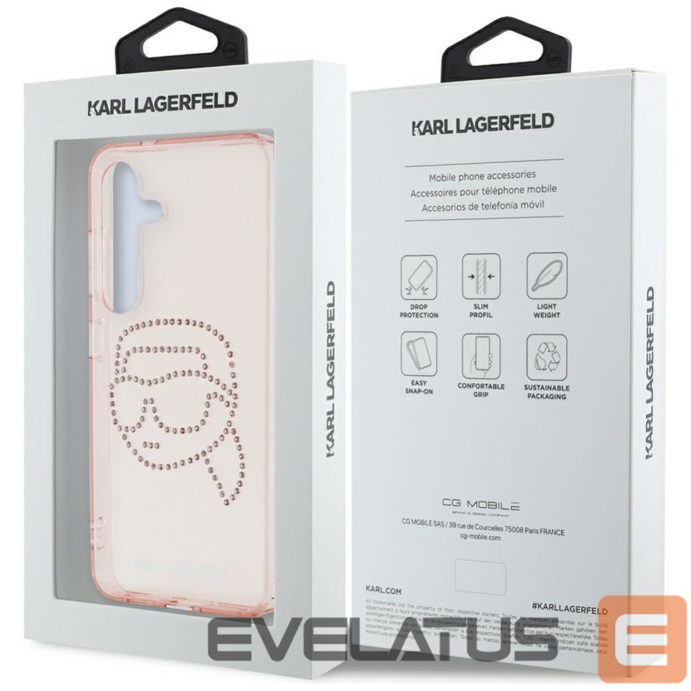 Другие товары Karl Lagerfeld Karl Lagerfeld Rhinestones K. Head Logo Samsung Galaxy S25 Case Pink