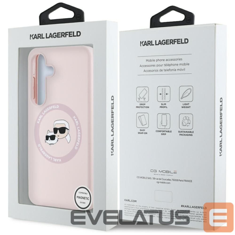 Другие товары Karl Lagerfeld Karl Lagerfeld Silicone Double Heads And Circle MagSafe Samsung Galaxy S25 Plus Case Pink