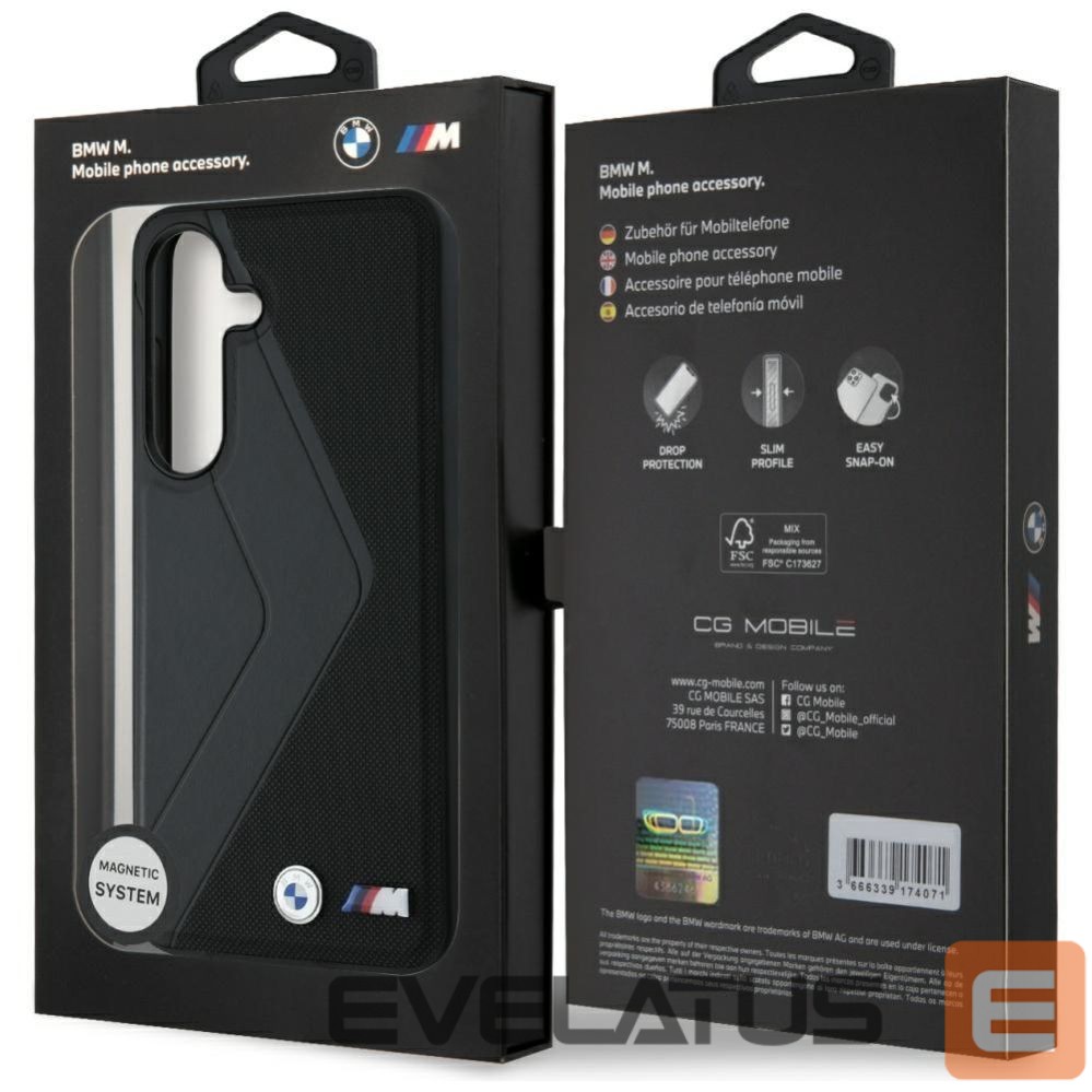 Другие товары BMW BMW Leather Oversized Stripes MagSafe case for Samsung Galaxy S25 - black
