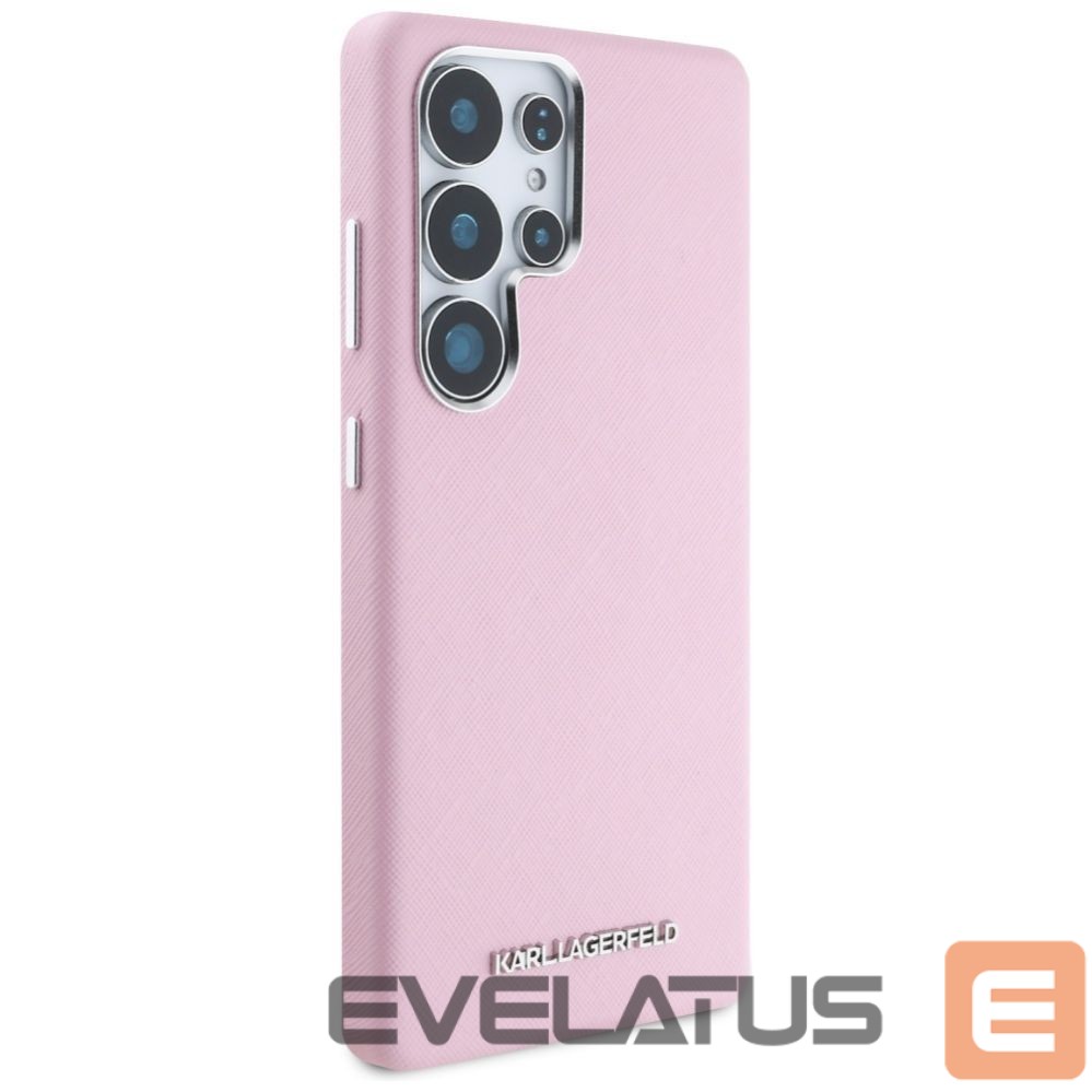 Другие товары Karl Lagerfeld Karl Lagerfeld Saffiano Full Wrapped Elongated Metal Logo MagSafe Case for Samsung Galaxy S25 Ultra - Pink