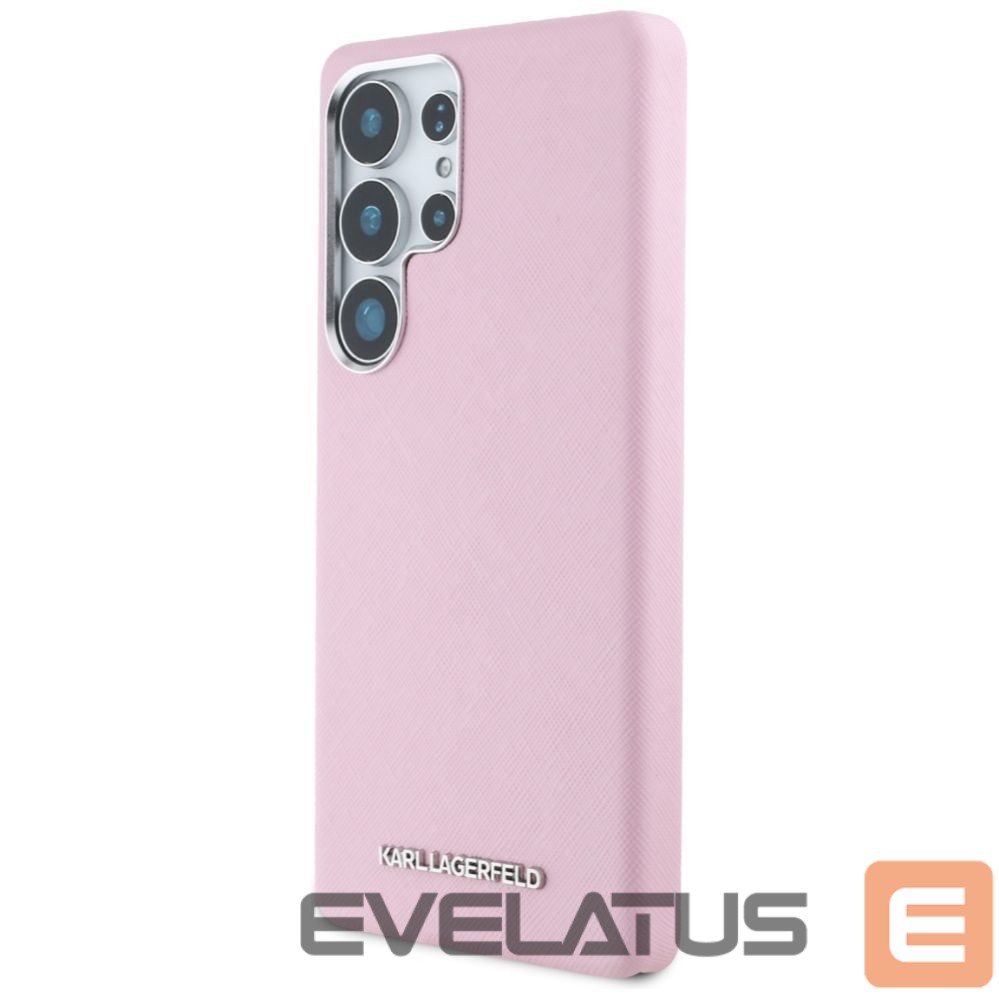 Другие товары Karl Lagerfeld Karl Lagerfeld Saffiano Full Wrapped Elongated Metal Logo MagSafe Case for Samsung Galaxy S25 Ultra - Pink