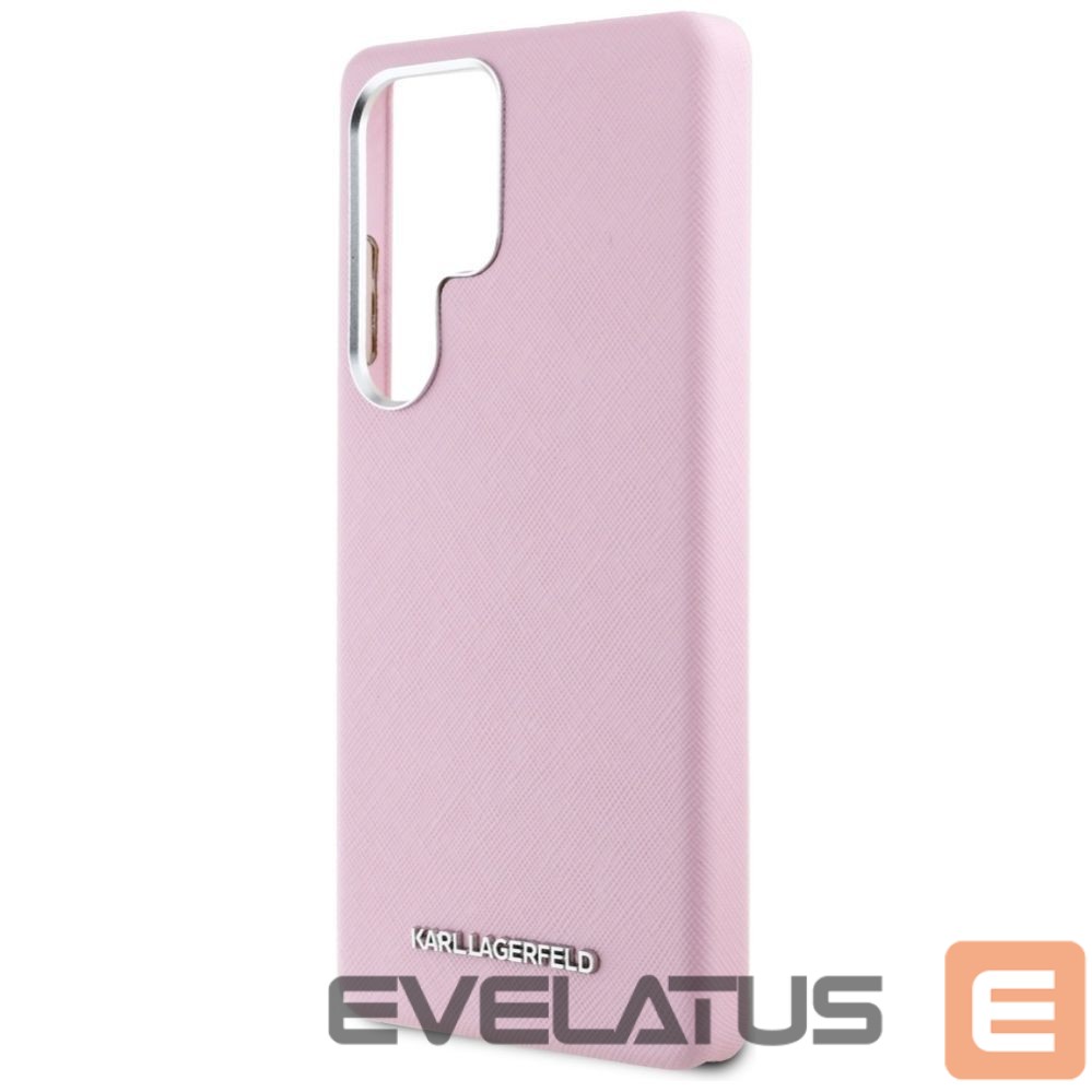 Другие товары Karl Lagerfeld Karl Lagerfeld Saffiano Full Wrapped Elongated Metal Logo MagSafe Case for Samsung Galaxy S25 Ultra - Pink