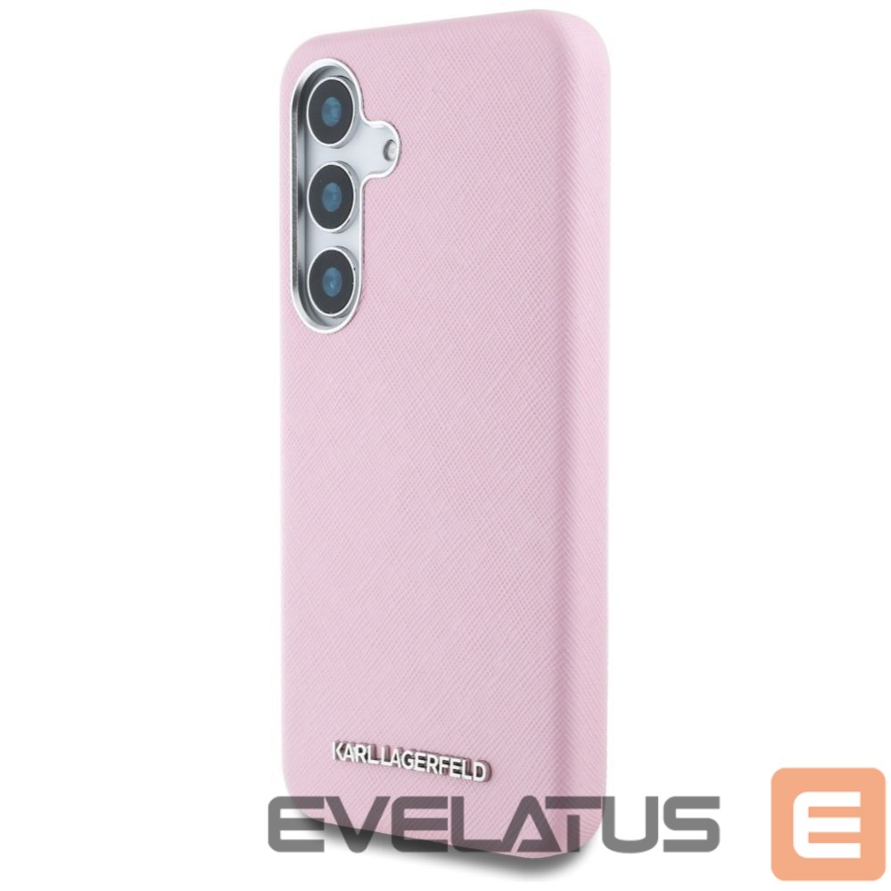 Другие товары Karl Lagerfeld Karl Lagerfeld Saffiano Full Wrapped Elongated Metal Logo MagSafe Case for Samsung Galaxy S25+ - Pink