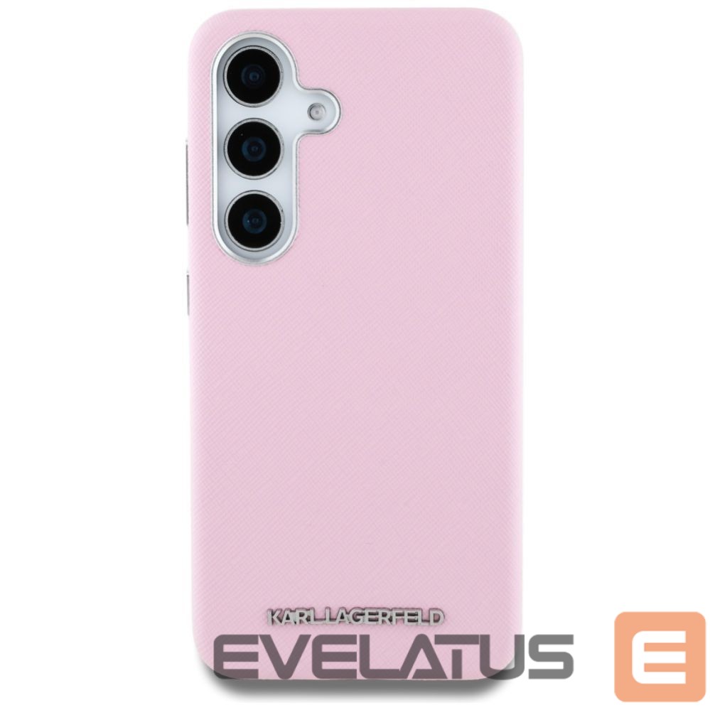 Другие товары Karl Lagerfeld Karl Lagerfeld Saffiano Full Wrapped Elongated Metal Logo MagSafe Case for Samsung Galaxy S25+ - Pink