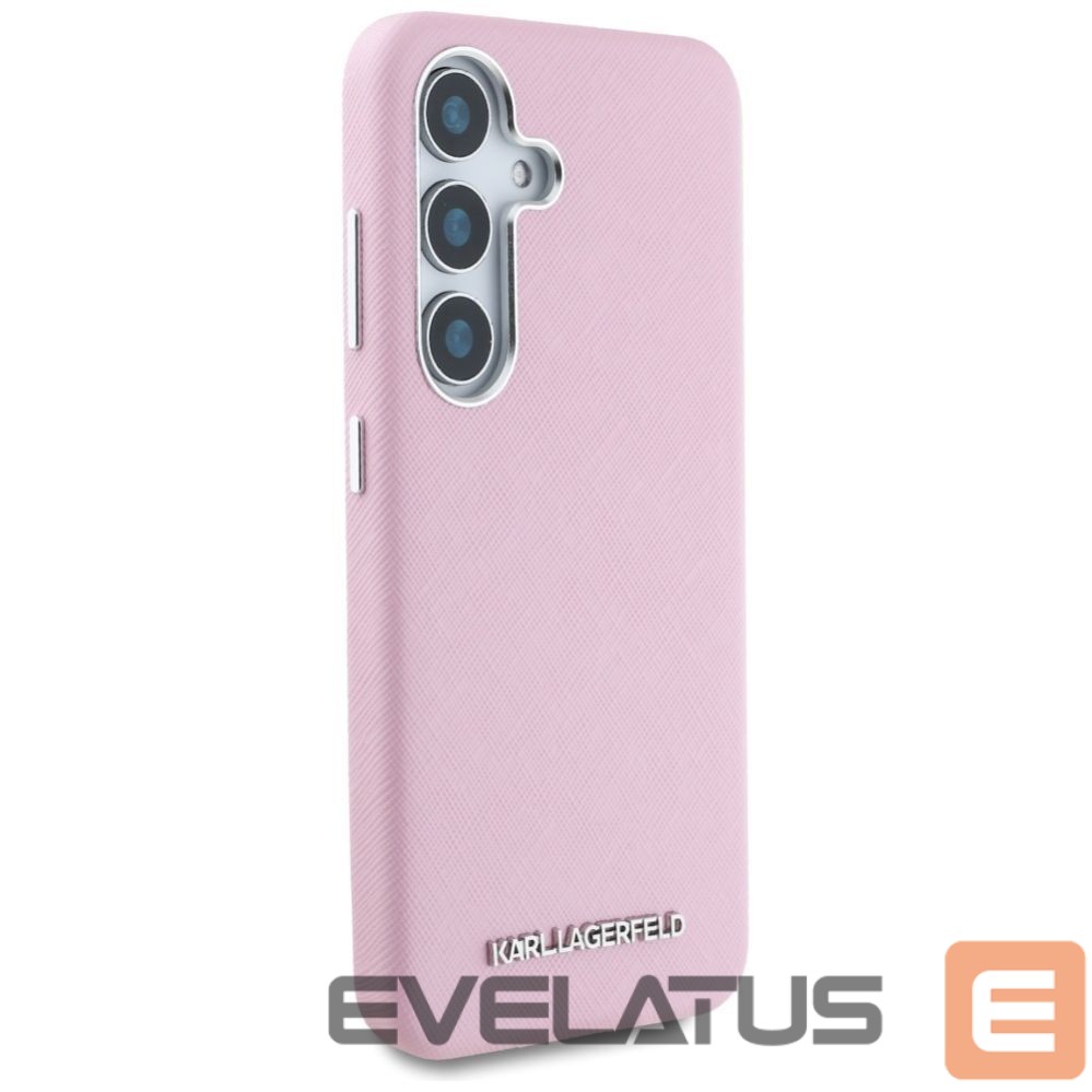 Другие товары Karl Lagerfeld Karl Lagerfeld Saffiano Full Wrapped Elongated Metal Logo MagSafe Case for Samsung Galaxy S25+ - Pink