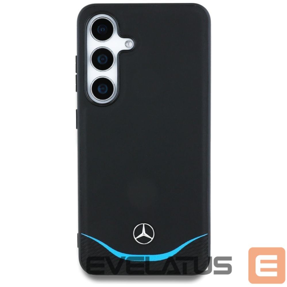 Другие товары Mercedes-Benz Mercedes Leather Contrasted Blue Horizontal Curve MagSafe Case for Samsung Galaxy S25 - Black