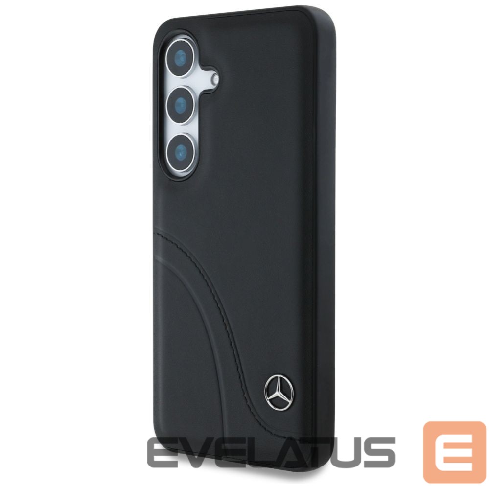 Другие товары Mercedes-Benz Mercedes Leather Curved Stitches Case for Samsung Galaxy S25 - Black