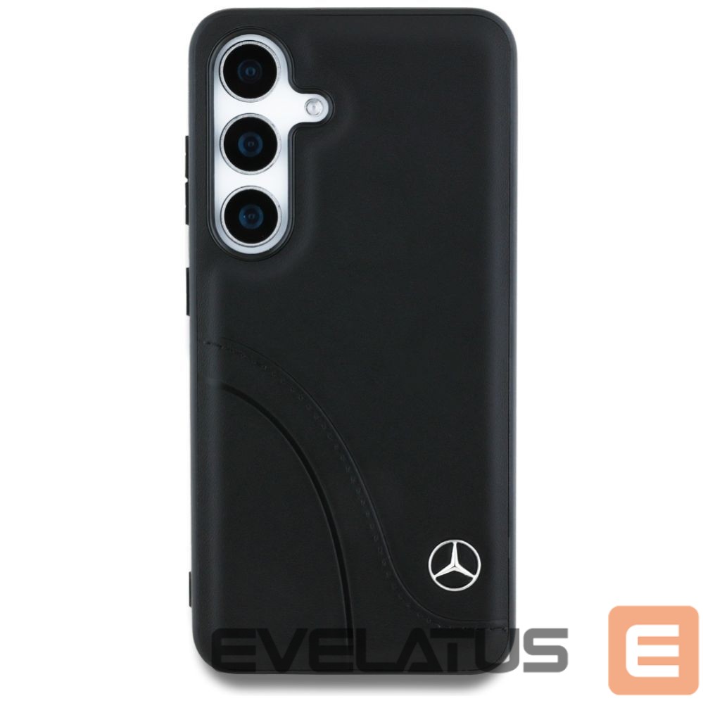 Другие товары Mercedes-Benz Mercedes Leather Curved Stitches Case for Samsung Galaxy S25 - Black